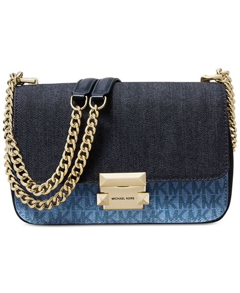 Sloan Signature Denim Chain Shoulder Bag, Created for Macy's